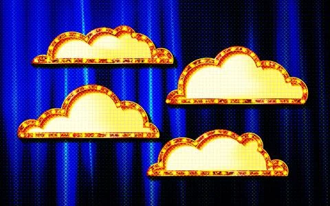 Retro banner with shining lights. Stock Illustration