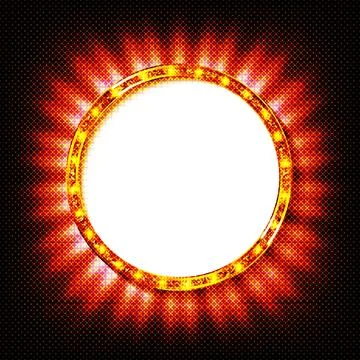 Retro banner with shining lights. Stock Illustration