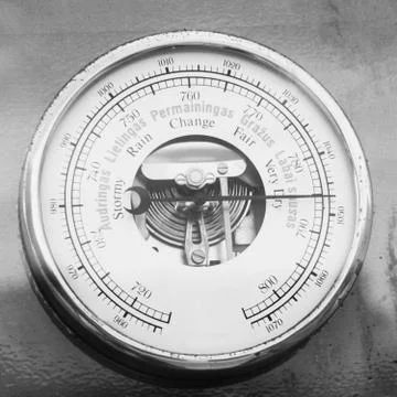 Retro barometer close up Stock Photos