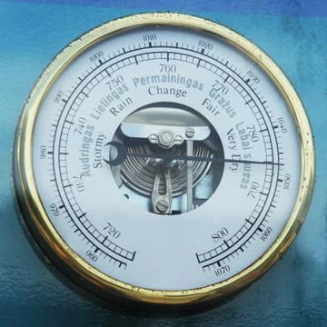 Retro barometer close up Stock Photos