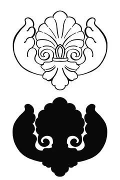 Retro baroque decorations element with flourishes calligraphic ornament. Stock Illustration