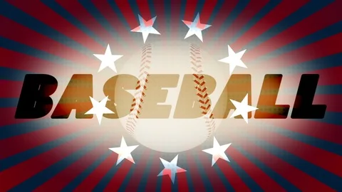 Retro baseball sports animated looping background Stock Footage