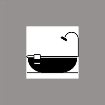 Retro bath icon isolated on white background. Vector art. Stock Illustration