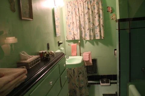 Retro bathroom Foto stock