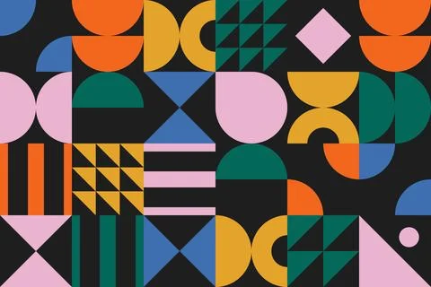 Retro Bauhaus abstract design pattern. Simple geometric shape ornament Stock Illustration