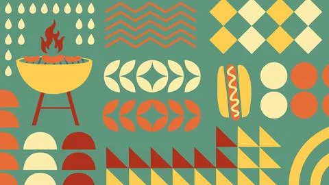 Retro BBQ Seamless Background Stock Illustration