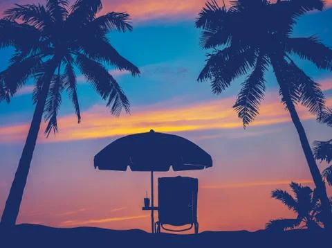 Retro beach umbrella Stock Illustration