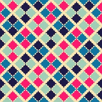 Retro beauty seamless pattern. Vector illustration Stock Illustration