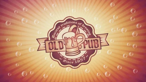 Retro beer label for bar or pub Stock Footage 99578084