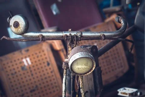 Retro bicycle, front view .Retro styled image of a nineteenth century bicyc.. Stock Photos