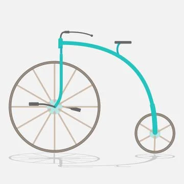 Retro bicycle with large front wheel painted 스톡 일러스트