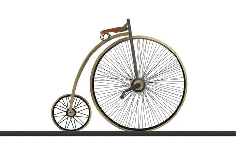 Retro bicycle model high wheeler Stock Illustration