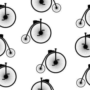 Retro bike seamless pattern. Stock Illustration