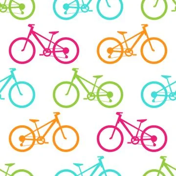 Retro bike seamless pattern Stock Illustration