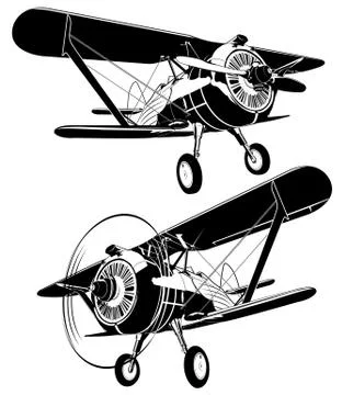 Retro biplane Stock Illustration