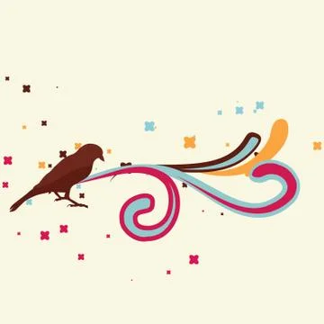 Retro bird design Stock Illustration