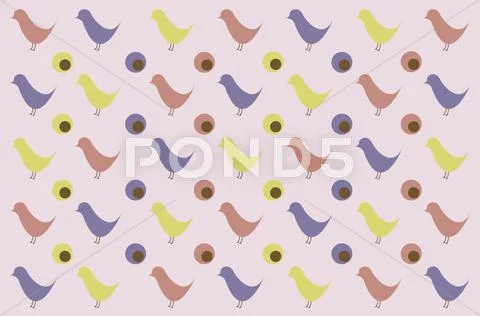 Retro bird pattern for background Stock Illustration