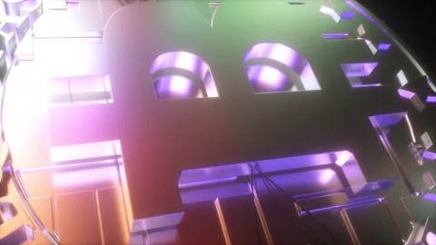 Retro bitcoin 4k Video stock 145838658