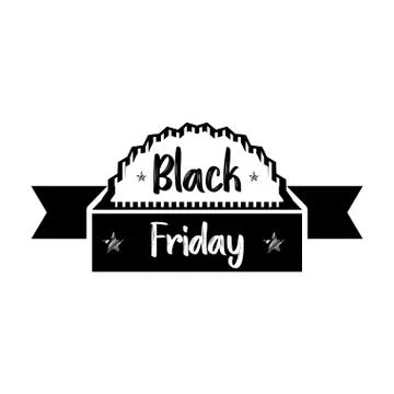 Retro black friday label Stock Illustration