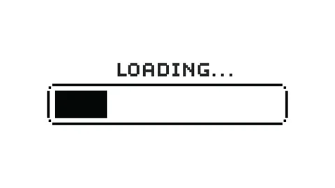 Retro black loading bar looping on a white background Stock Footage 309046517