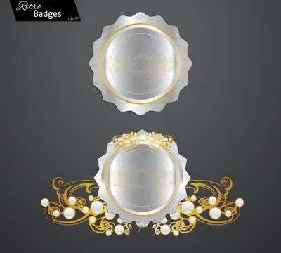 Retro blank badges Stock Illustration