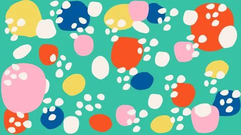 Retro blob scatter teal background Stock Illustration