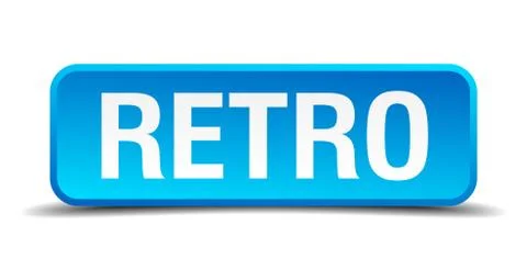 Retro blue 3d realistic square isolated button イラスト素材