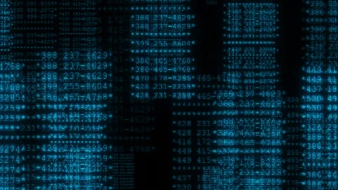 Retro Blue Computer Terminal Data Scrolling Loop Stock Footage 323967744