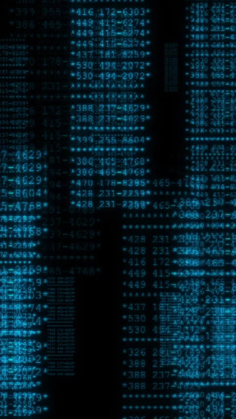 Retro Blue Computer Terminal Data Scrolling Loop Stock Footage 323967781