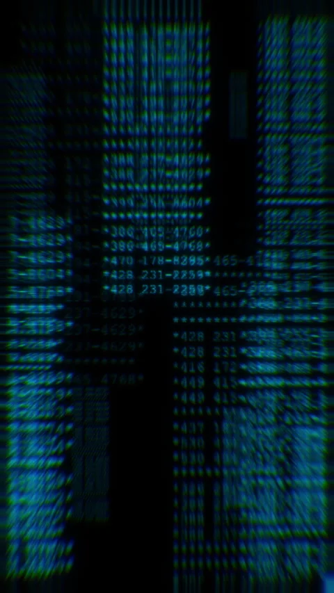 Retro Blue Computer Terminal Data Scrolling Loop Stock Footage 323967796