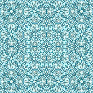 Retro blue flowers Stock Illustration
