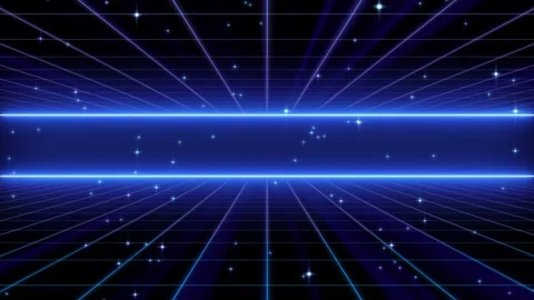 Retro blue grid cyber background loop Stock Footage 240324111