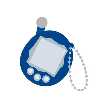 Retro blue virtual pet handheld game device vector Stock Illustration