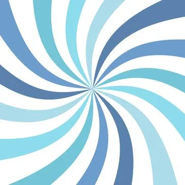 Retro Blue White Sun Rays Spiral Stripes Background Stock Illustration