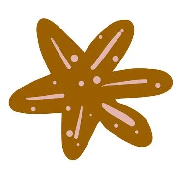 Retro boho star isolated on white. Vector Stock Illustration