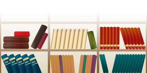 Retro bookshelf pattern Stock Illustration