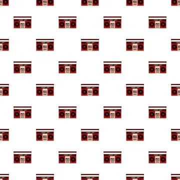 Retro boombox musical pattern on a white background Illustrazione stock