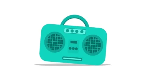 Retro Boombox Radio Flat Loop Animation Stock Footage 336232324