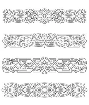 Retro borders and ornaments Illustrazione stock