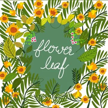 Retro botanic flowers frame hand drawn vector Stock Illustration