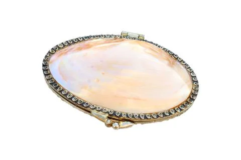 Retro box of shellfish Foto stock