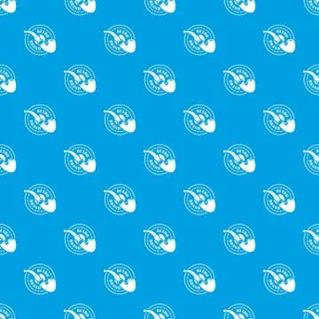 Retro brand pattern vector seamless blue Stock Illustration