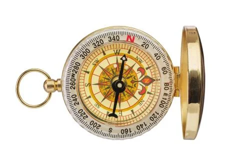 Retro brass compass Фото