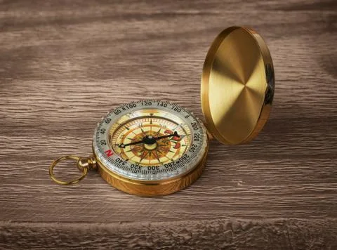 Retro brass compass Fotos Stock