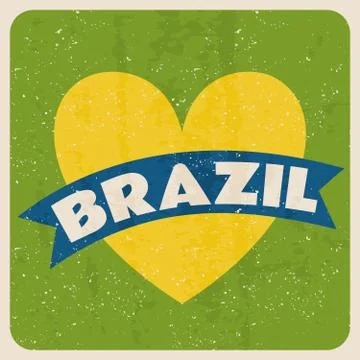 Retro brazil postcard Stock Illustration