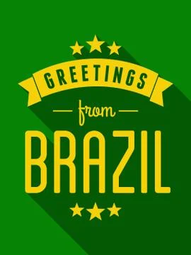 Retro brazil poster Illustrazione stock