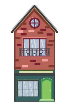 Retro brick house Иллюстрация