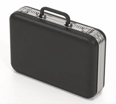 Retro briefcase isolated on white background. 3D illustration Illustration