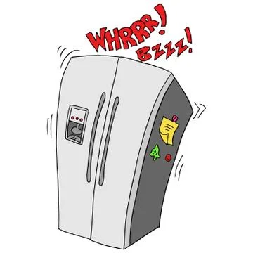 Retro broken refridgerator Stock Illustration