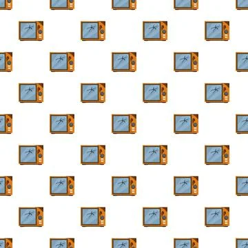 Retro broken television seamless pattern backdrop イラスト素材